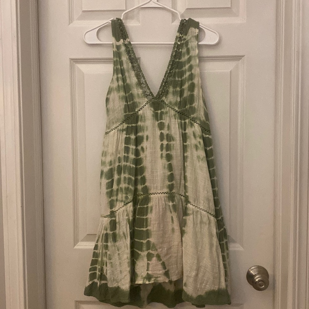 Atard state green tie dye dress